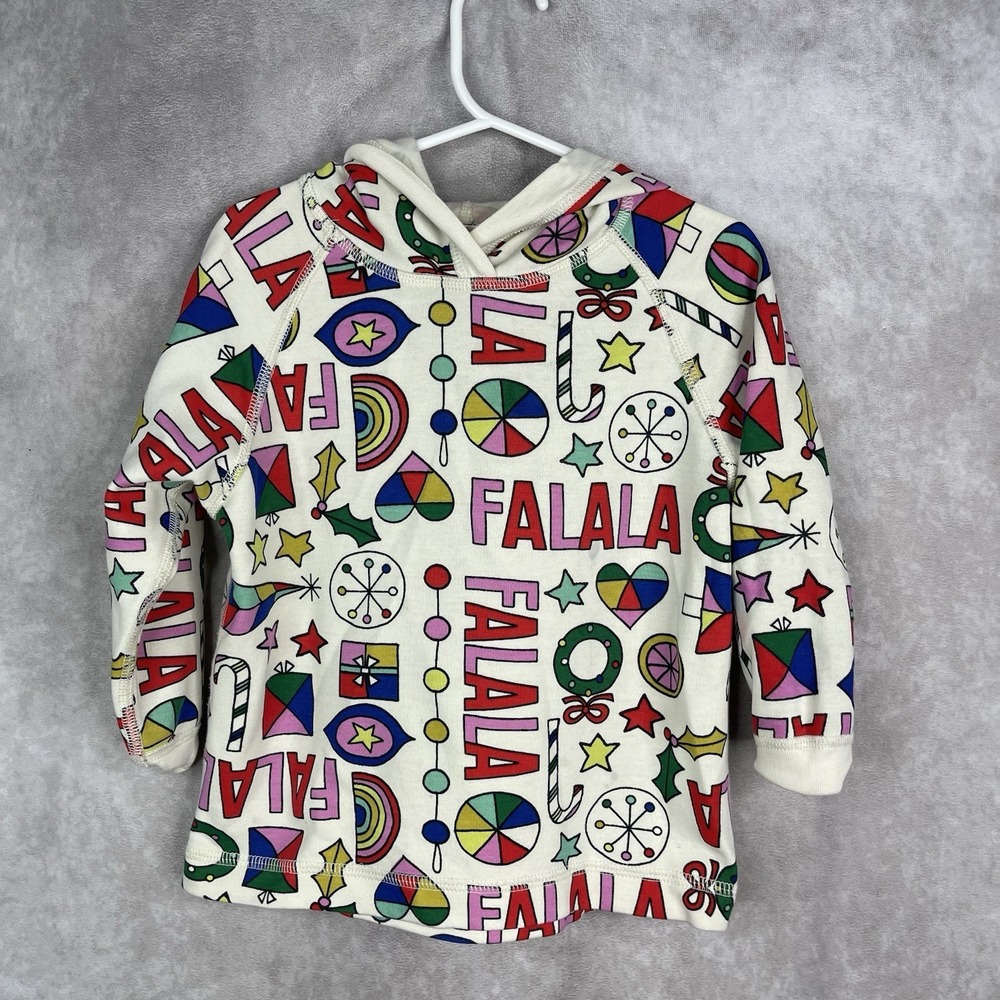 Hanna Andersson Holiday Christmas‎ Long Sleeve Hoodie Shirt Toddler Size 3
